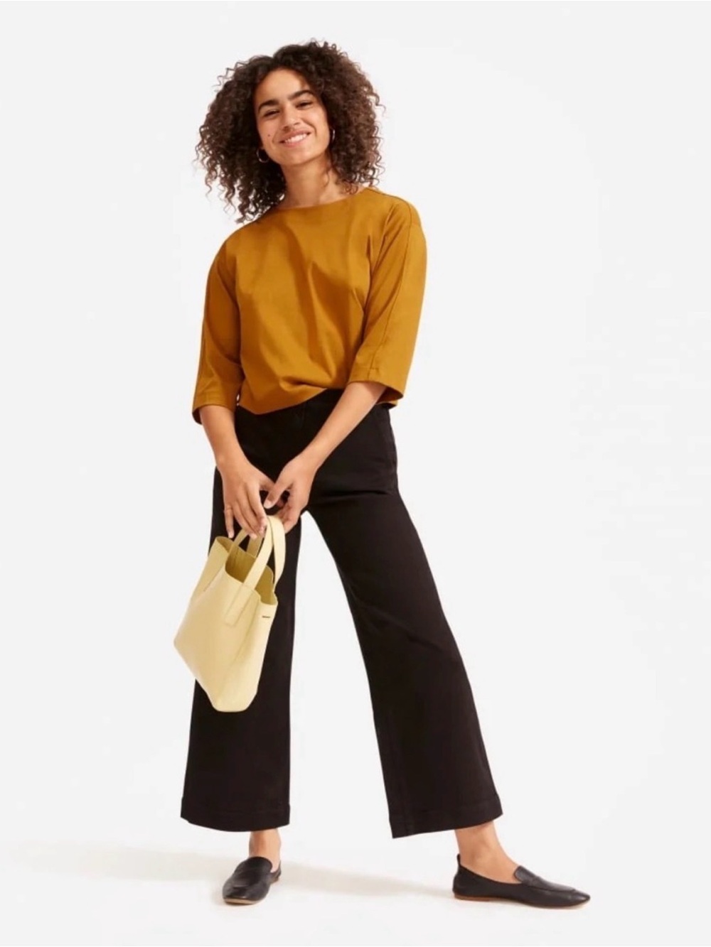 Everlane Black Wide-Leg Cropped Pants High Waist Fall Winter Staple Capsule | 2